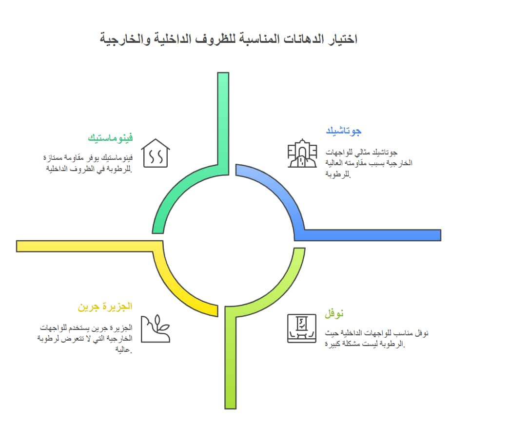 أفضل أنواع الدهانات في الدمام مع مقارنة توضح مميزات وعيوب كل نوع يقدمها معلم دهانات محترف في السعودية