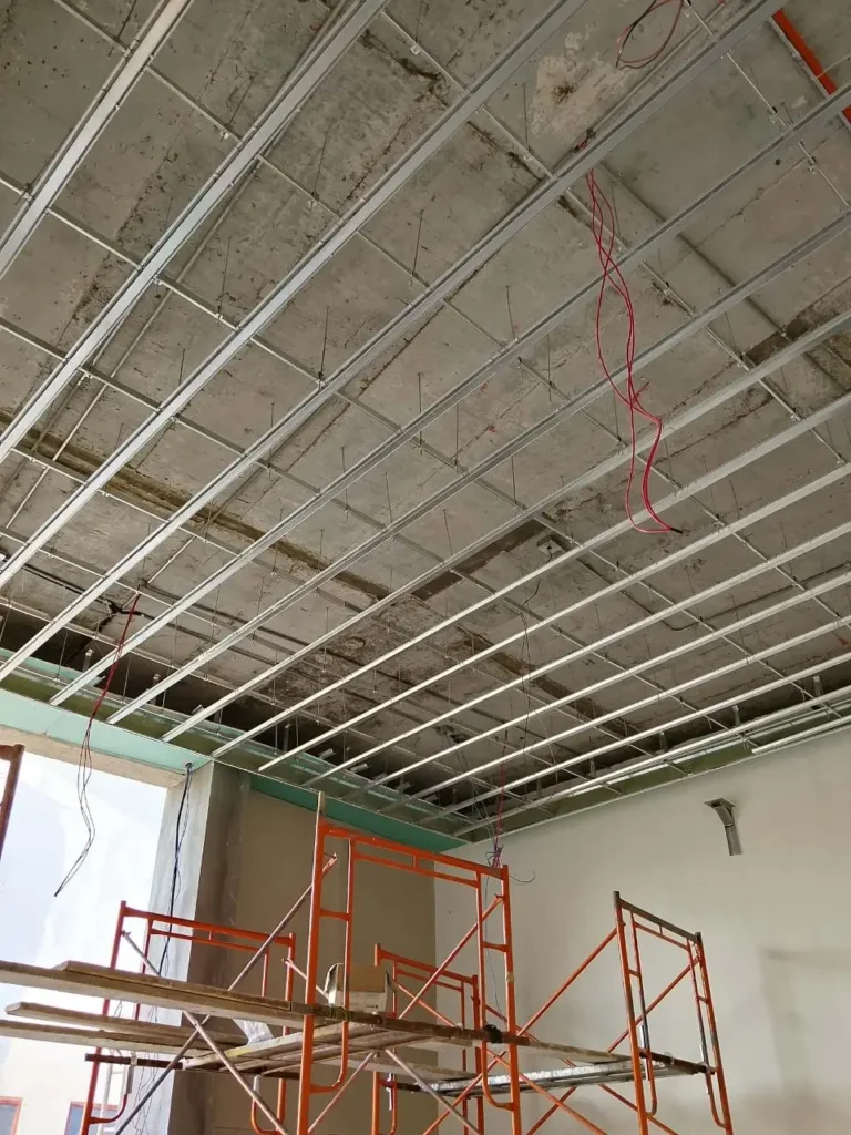 Interior suspended ceiling metal frame construction jpg 768x1024